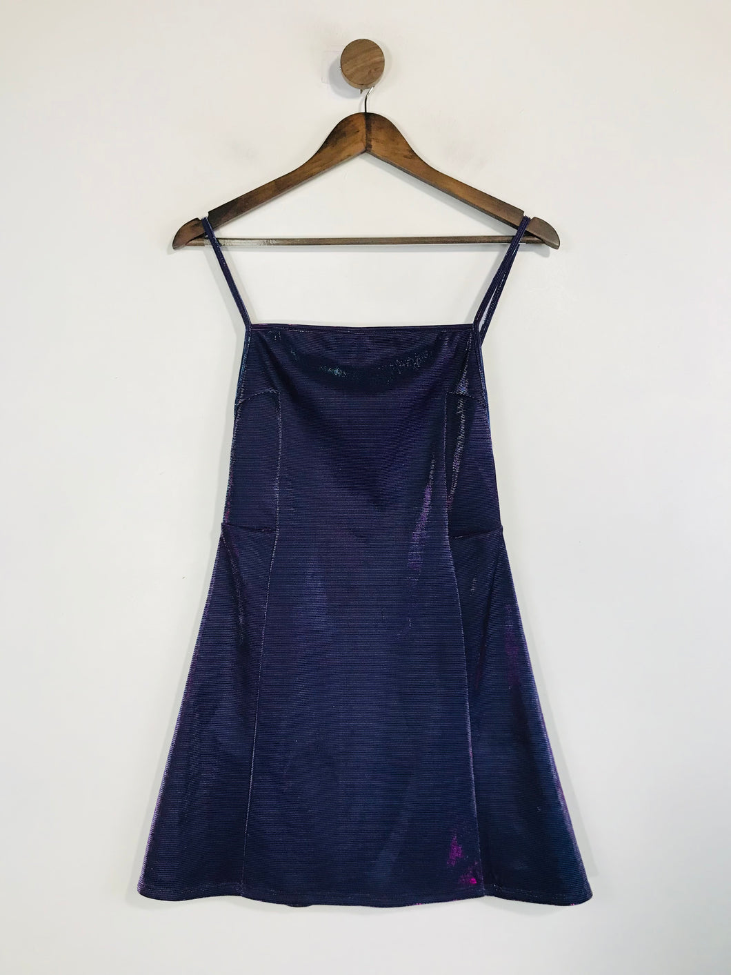 Urban Outfitters Women's Metallic A-Line Mini Dress | S UK8 | Purple