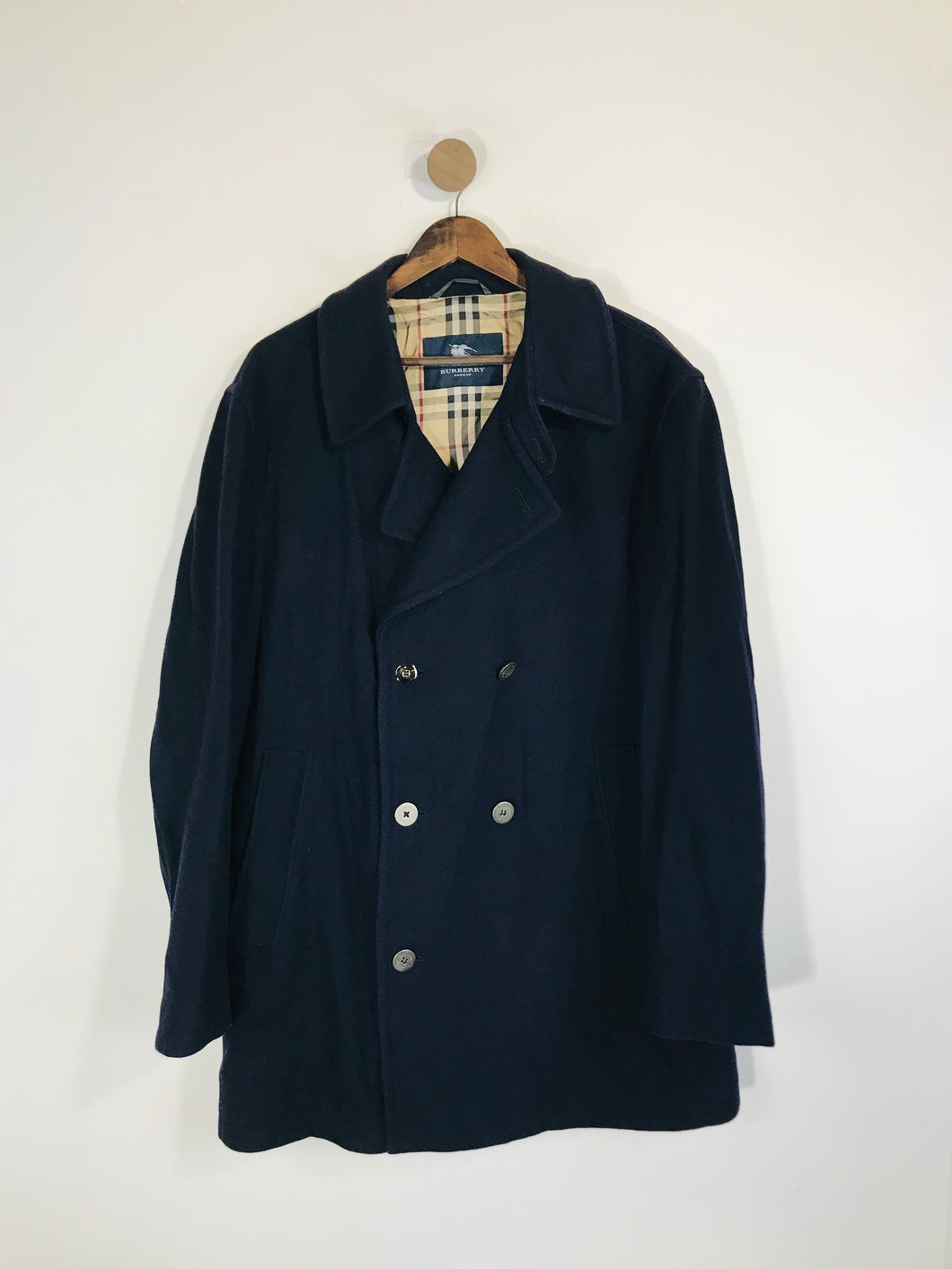 Burberry London Men's Wool Smart Overcoat | 54 | Blue