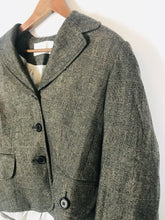Load image into Gallery viewer, Ronit Zilkha Women&#39;s Wool Check Gingham Blazer Jacket | UK14 | Grey
