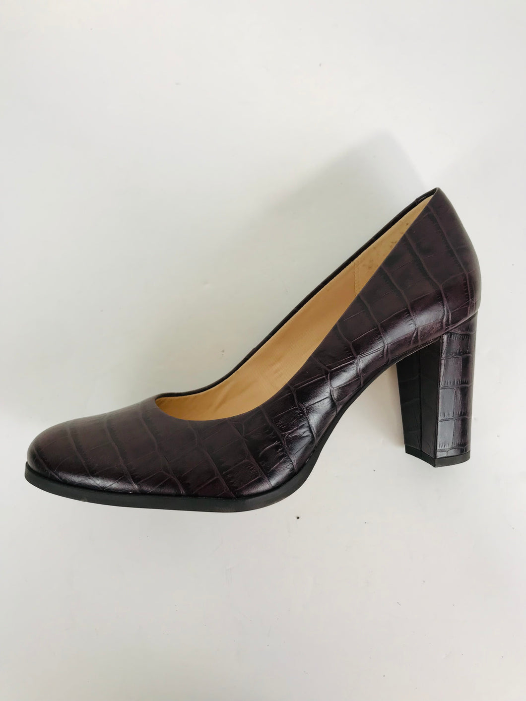 Clarks Women's Leather Croc Heels | UK6 | Red