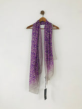 Load image into Gallery viewer, Escada Women’s Animal Print 100% Silk Scarf NWT | Purple
