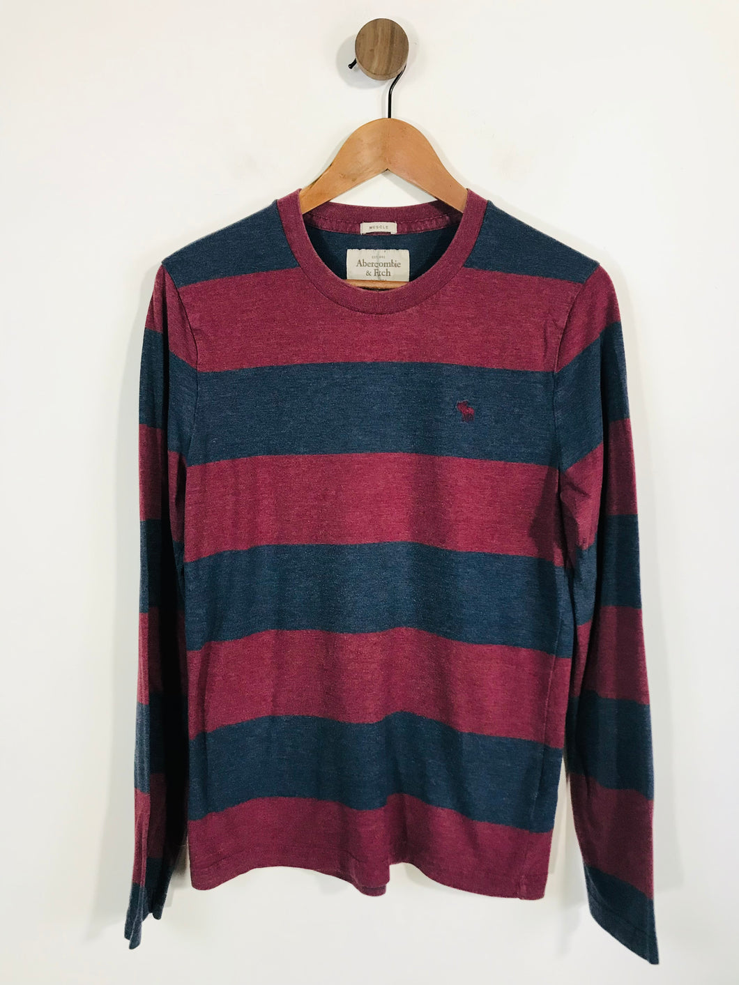 Abercrombie & Fitch Men's Long Sleeve Striped T-Shirt | S | Multicoloured