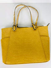 Load image into Gallery viewer, Laura Ashley Women&#39;s Snakeskin Shoulder Bag NWT | 15x10 | Yellow
