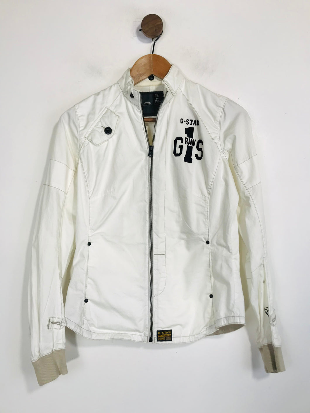 G-Star Raw Women's Cotton Zip Bomber Jacket | XS UK6-8 | White