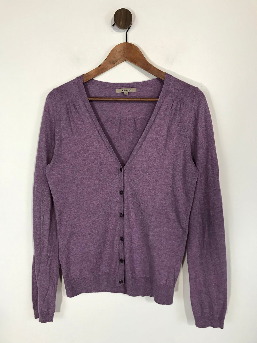 Kew Women's Cotton Buttoned Cardigan | M UK10-12 | Purple