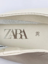 Load image into Gallery viewer, Zara Women&#39;s Leather Ballet Flats Shoes | EU38 UK5 | Beige
