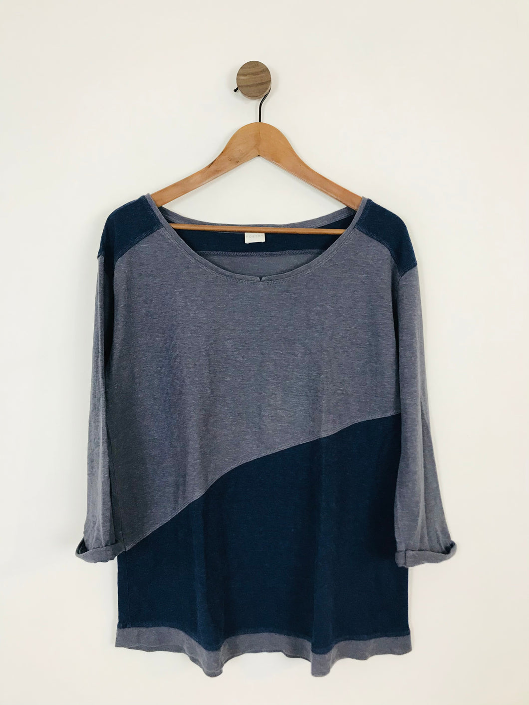 Poetry Women’s Oversized Hemp Cotton T-Shirt Top | UK10 | Grey Blue