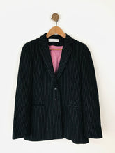 Load image into Gallery viewer, Sticky Fingers Women’s Pin Stripe Wool Blazer Suit Jacket | UK10 | Black Pink
