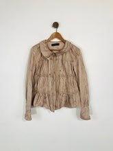Load image into Gallery viewer, Zara Women&#39;s Ruched High Neck Bomber Jacket | M UK10-12 | Beige
