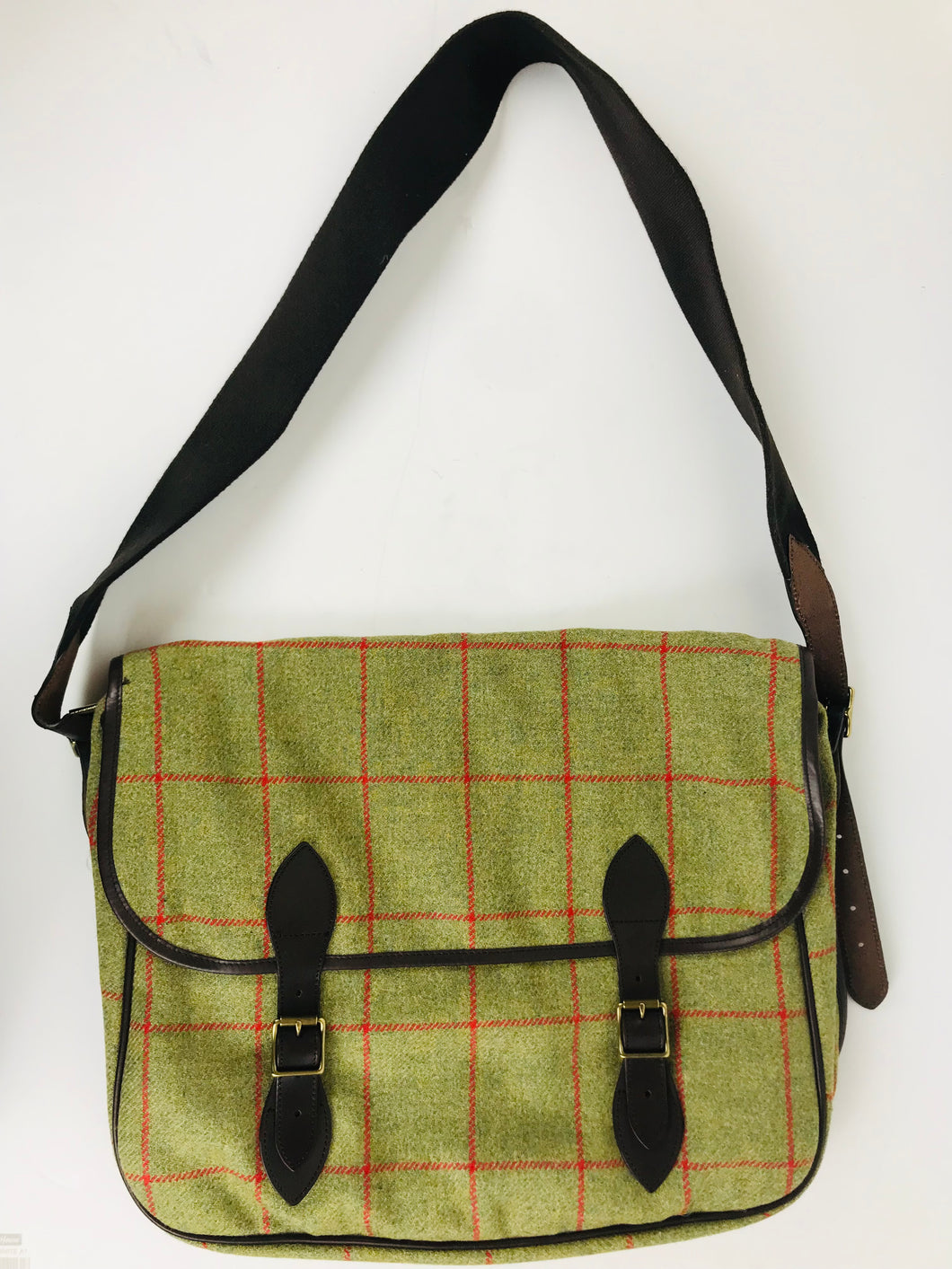 Hackett Men's Tweed Briefcase Satchel Bag | Large | Green