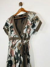 Load image into Gallery viewer, Fenn Wright Manson Women&#39;s Floral Silk Wrap Dress | UK10 | Brown
