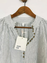 Load image into Gallery viewer, And/Or John Lewis Women’s Striped Henley Shirt NWT | UK10 | White
