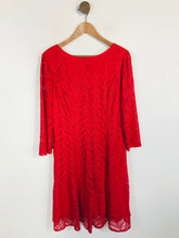 Load image into Gallery viewer, Biba Women&#39;s Lace Long Sleeve Sheath Dress | UK18 | Red
