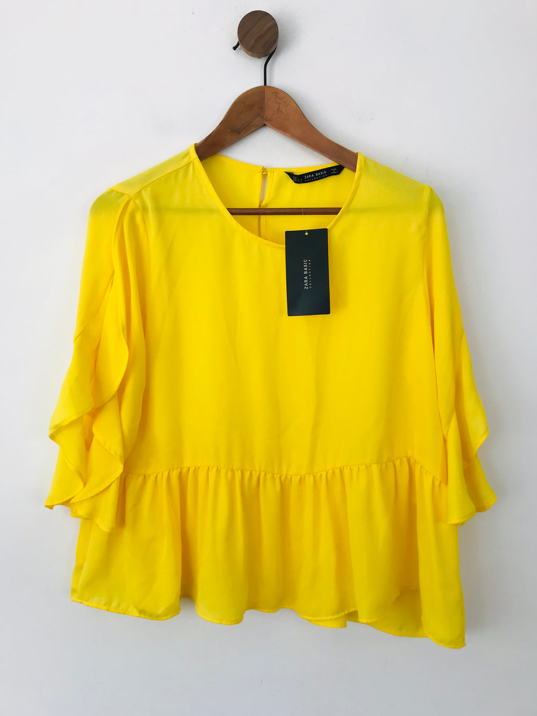 Zara Women's Ruffle Blouse NWT | L UK14 | Yellow