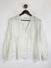 Load image into Gallery viewer, Ulla Johnson Women&#39;s Boho Embroidered Blouse | 4 | White
