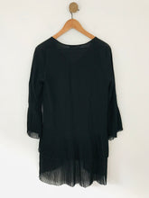 Load image into Gallery viewer, Zara Women&#39;s Pleated Button-Up Mini Dress | XS UK6-8 | Black
