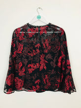 Load image into Gallery viewer, Coast Women’s Lace Floral Oversized Blouse NWT | UK 14 | Black and Red
