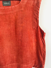 Load image into Gallery viewer, Oska Women&#39;s Linen Tank Top | L UK14 | Orange

