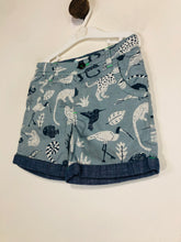 Load image into Gallery viewer, Mini Boden Kid&#39;s Animal Print Mid-Length Shorts | 5 Years | Blue
