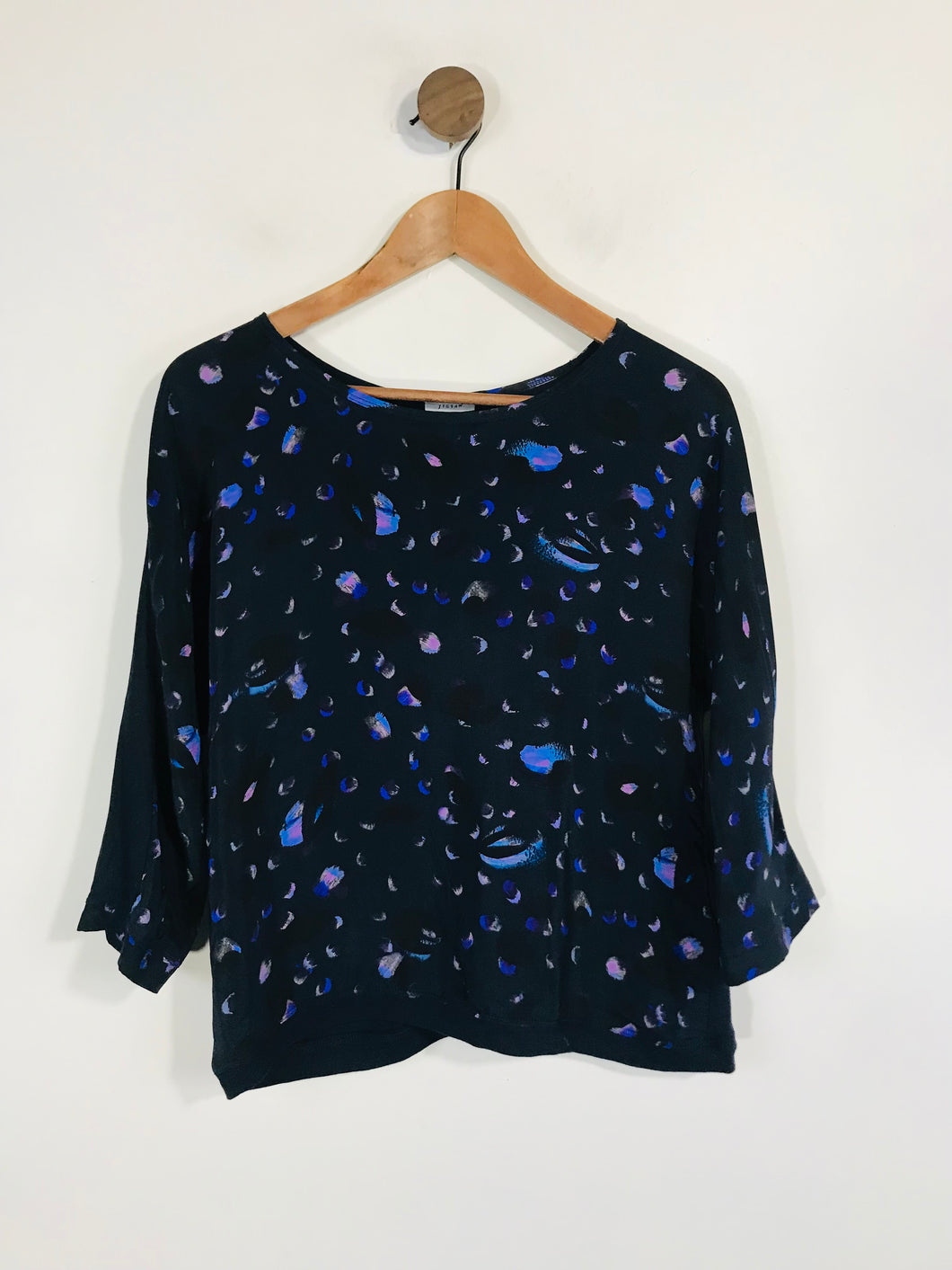 Jigsaw Women's Silk Long Sleeve T-Shirt | S UK8 | Blue