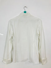 Load image into Gallery viewer, Rayure Paris Women’s Button Collarless Shirt | 42 UK14 | White
