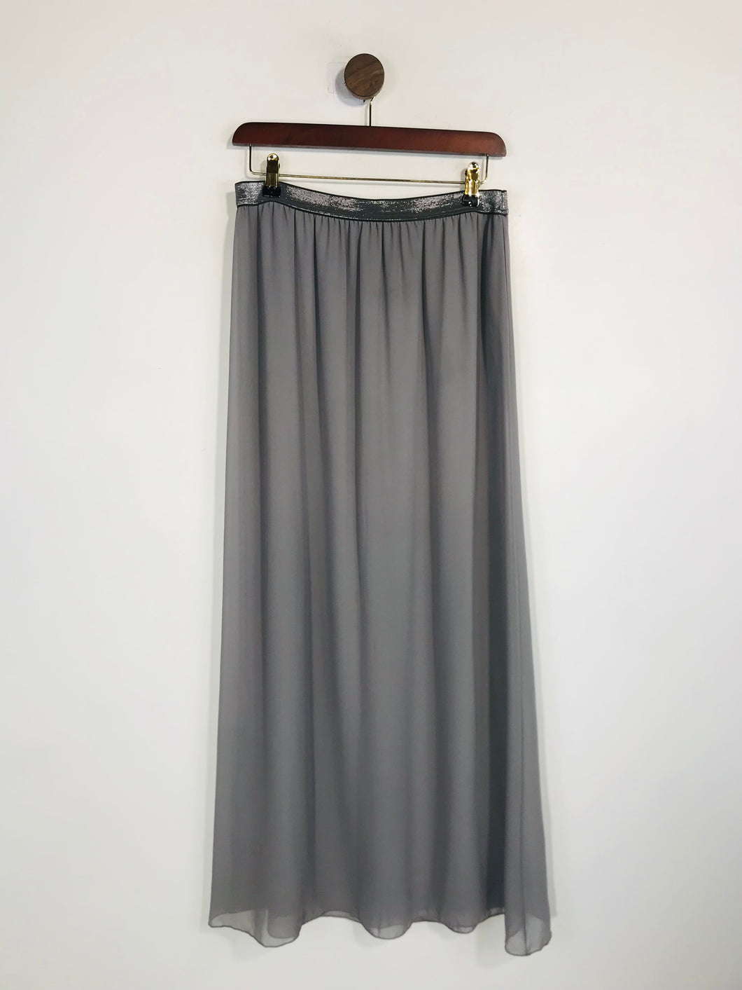 Stile Benetton Women's Chiffon Maxi Skirt | M/L | Grey