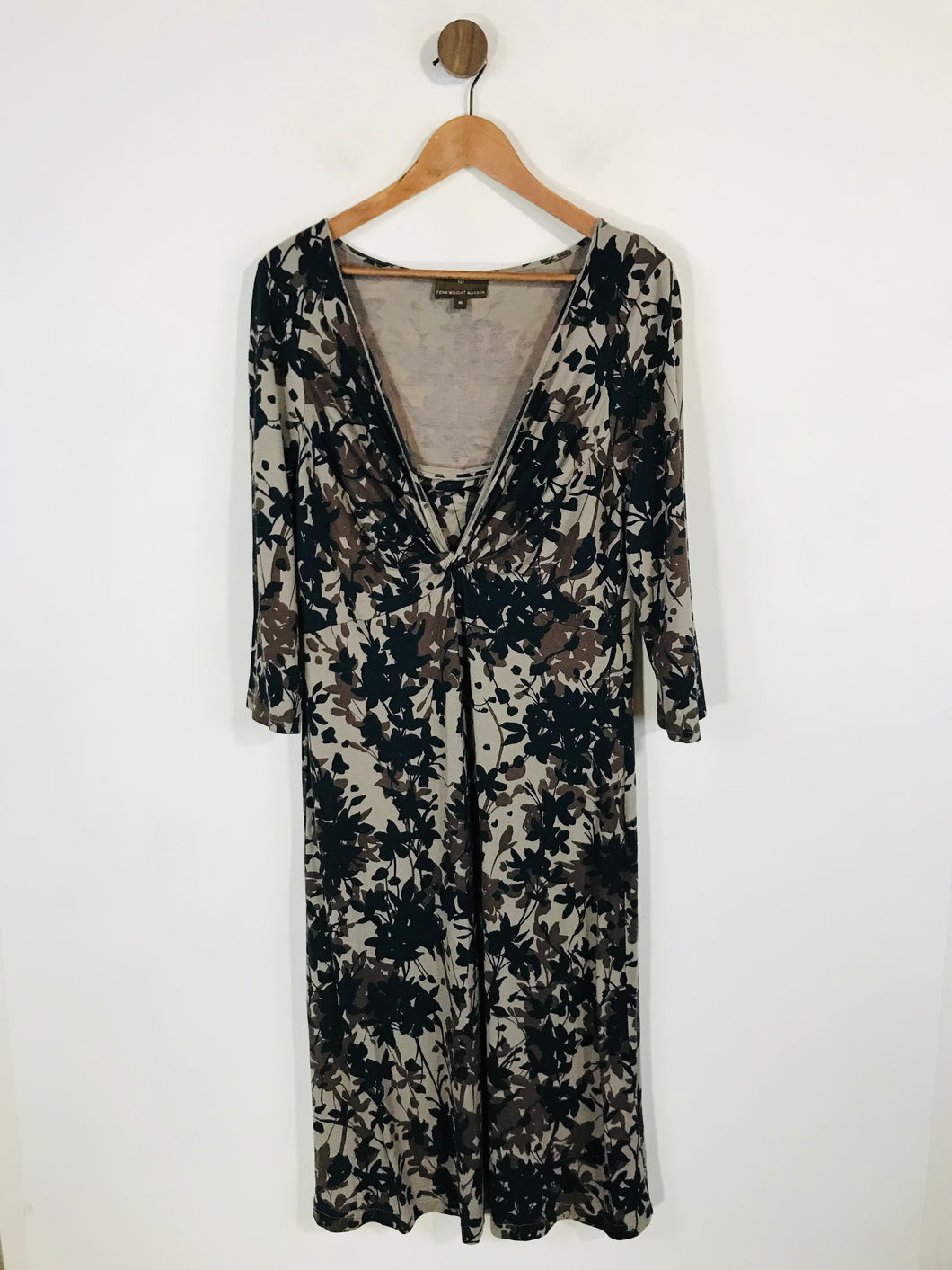 Fenn Wright Manson Women's Floral Ruched Sheath Dress | UK16 | Brown