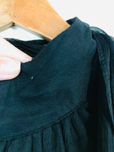 Load image into Gallery viewer, Zara Women&#39;s Long Sleeve Silk Blouse  | L UK14 | Black
