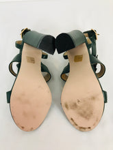 Load image into Gallery viewer, Kurt Geiger Women’s Leather Ruffle Heeled Sandals | 38 UK5 | Green
