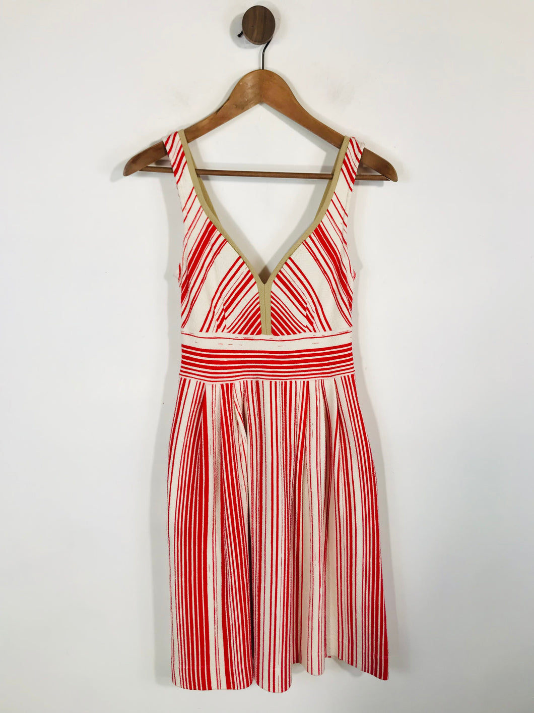 Anthropologie Women's Striped Ribbed A-Line Dress | UK8 | Multicoloured