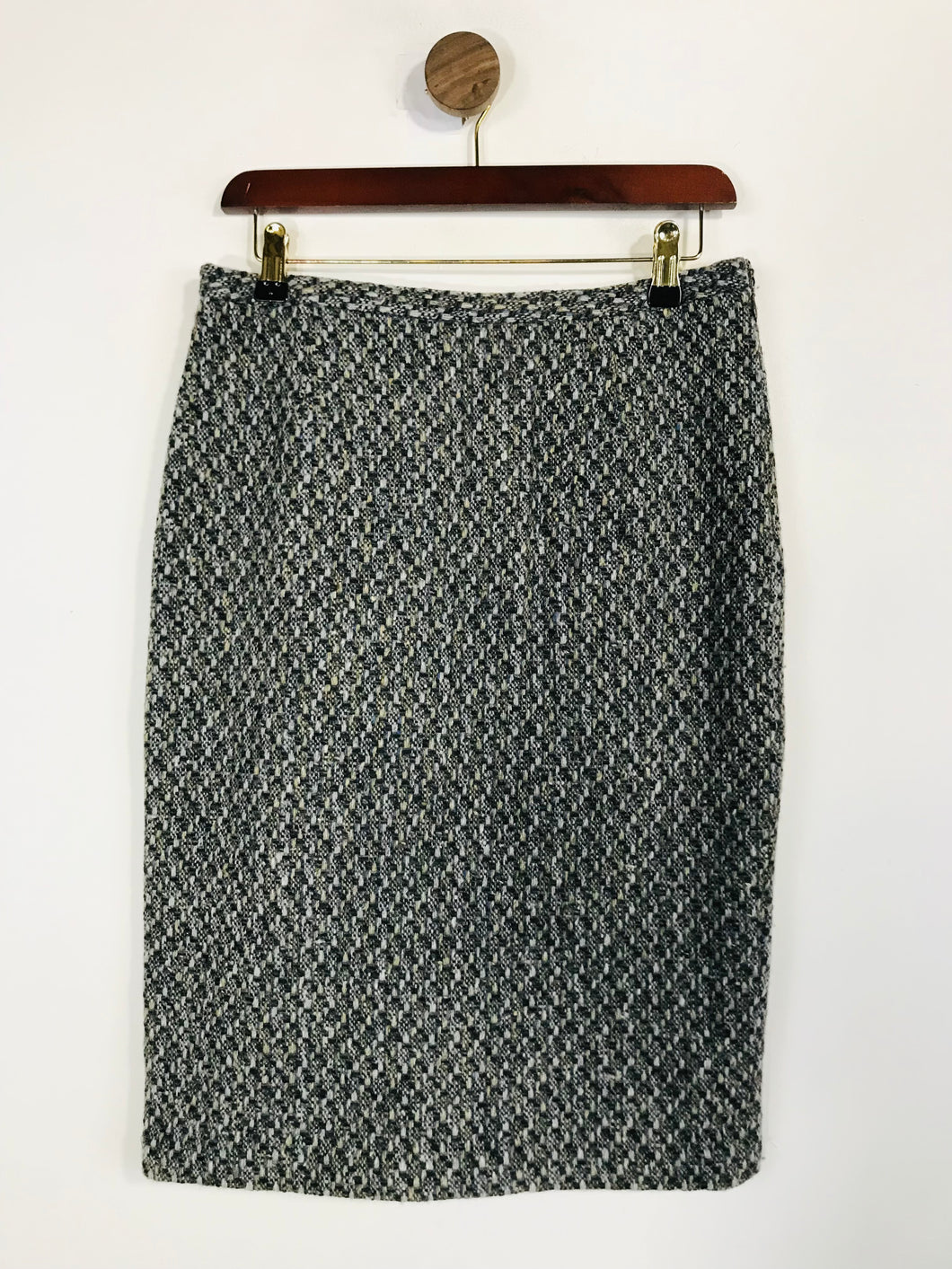 Marilyn Moore Women's Tweed Wool Pencil Skirt | UK10 | Grey