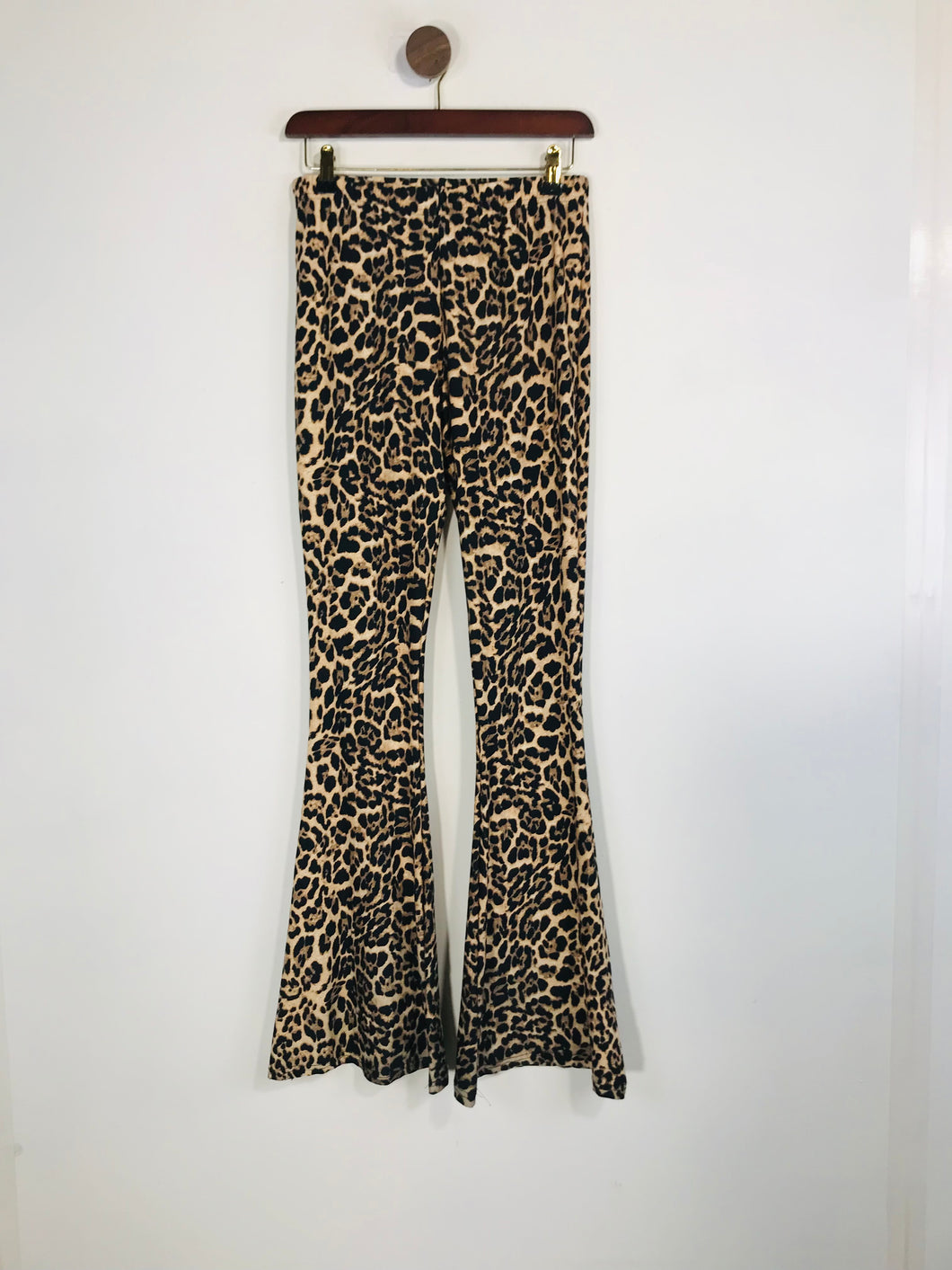 Urban Renewal Women's Leopard Print Flare Leggings | M UK10-12 | Brown