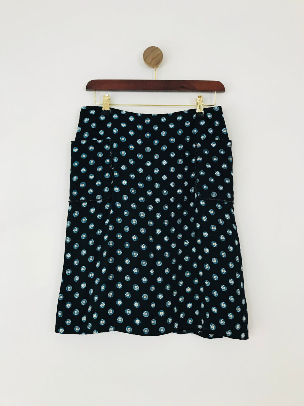 Hobbs Women's Patterned A-Line Skirt | UK10 | Blue