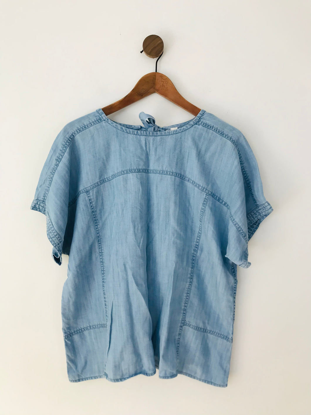 And Or John Lewis Women's Denim Style Panelled T-Shirt | UK14 | Blue