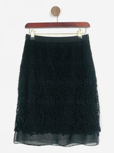 Load image into Gallery viewer, Club Monaco Women&#39;s Floral Crocheted Pencil Skirt  | 2 UK8 | Black
