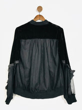Load image into Gallery viewer, Clu Women&#39;s Velvet Bomber Jacket | M UK10-12 | Black
